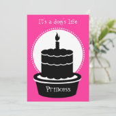 Dog Birthday Invitation - Dog's Life & Paw-ty! Kaart (Staand voorkant)