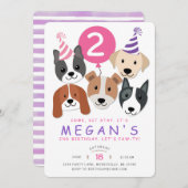 Dog Birthday Invitation Kaart (Voorkant / Achterkant)