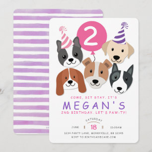 Dog Birthday Invitation Kaart