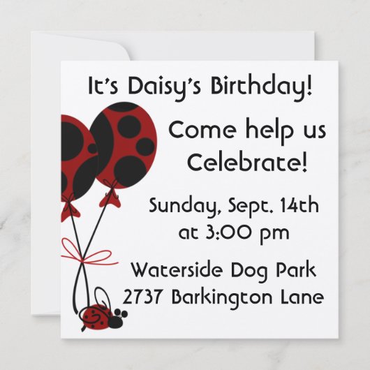 Dog Birthday Invites Kaart (Voorkant)