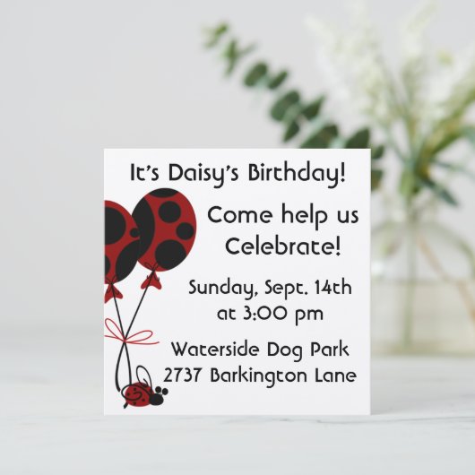 Dog Birthday Invites Kaart (Staand voorkant)
