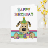 Dog Birthday Kaart (Gele Bloem)