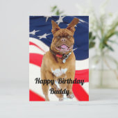 Dog Birthday-kaart Aankondiging (Staand voorkant)