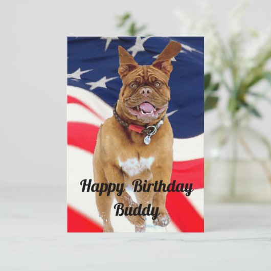 Dog Birthday-kaart Aankondiging (Staand voorkant)
