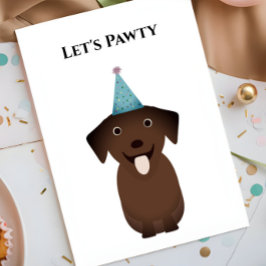 Dog Birthday-kaart, Laten we Pawty Labrador Retrie Kaart