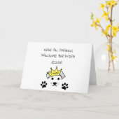 Dog Birthday Kaart, personaliseren met naam en lee Kaart (Gele Bloem)