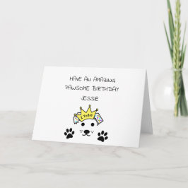 Dog Birthday Kaart, personaliseren met naam en lee Kaart