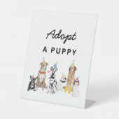 Dog Birthday keurt een puppy Party Sign goed Reclamebord Met Voetstuk (Voorkant)