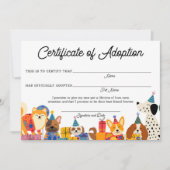 Dog Birthday laat Pawty Puppy Adoption Certificate (Voorkant)