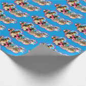 Dog Birthday Party Conga Line Cadeaupapier (Hoek)