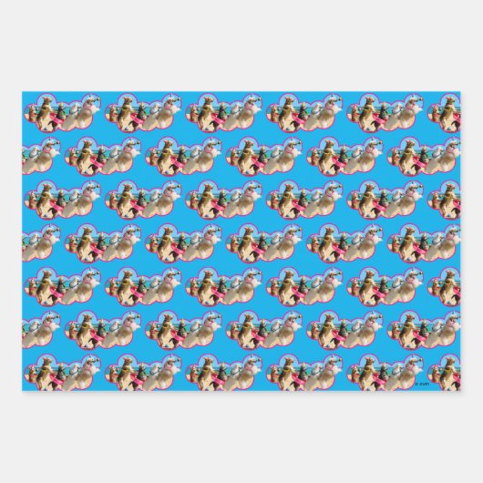 Dog Birthday Party Conga Line Inpakpapier Vel (Voorkant 3)