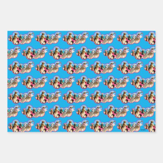 Dog Birthday Party Conga Line Inpakpapier Vel (Voorkant)