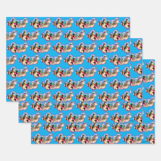 Dog Birthday Party Conga Line Inpakpapier Vel (Set)