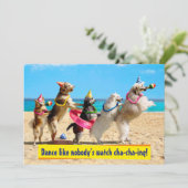 Dog Birthday Party Conga Line Kaart (Staand voorkant)