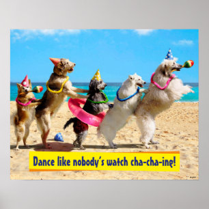 Dog Birthday Party Conga Line Poster