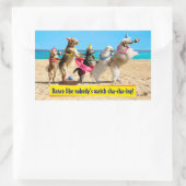 Dog Birthday Party Conga Line Rechthoekige Sticker (Tas)