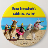 Dog Birthday Party Conga Line Ronde Button 6,0 Cm (Voorkant)