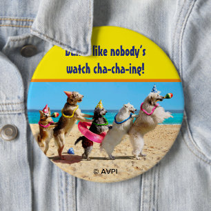 Dog Birthday Party Conga Line Ronde Button 6,0 Cm