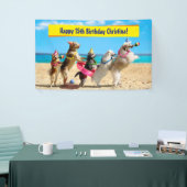 Dog Birthday Party Conga Line Spandoek (Beurs)