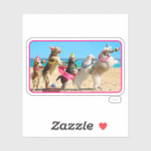 Dog Birthday Party Conga Line Sticker (Vel)