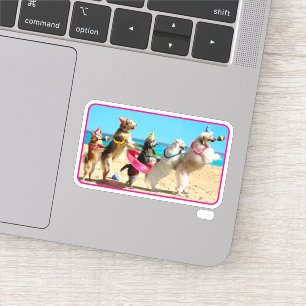 Dog Birthday Party Conga Line Sticker