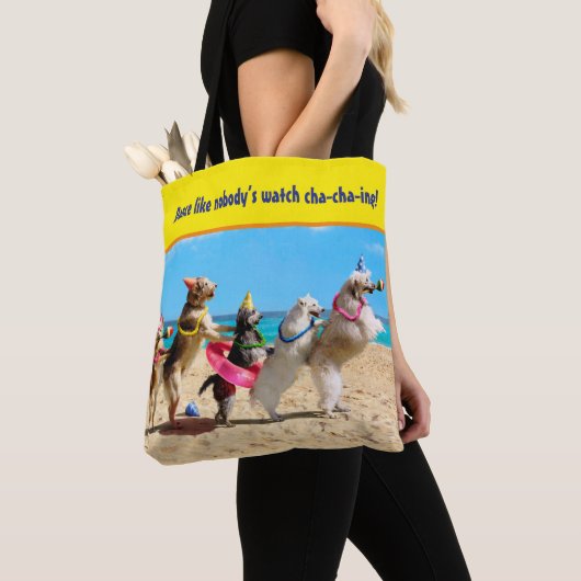 Dog Birthday Party Conga Line Tote Bag (Dichtbij)