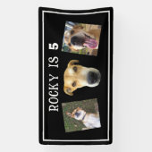 Dog Birthday Party Custom Pet Photo Party Spandoek (Verticaal)