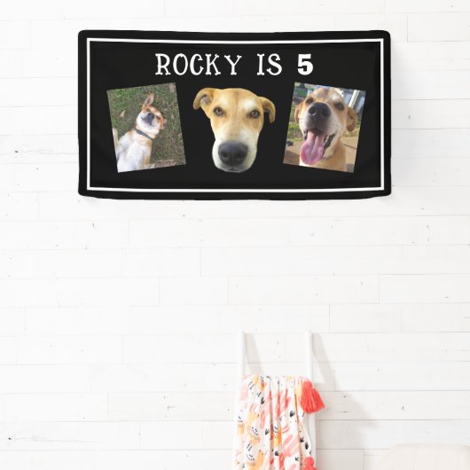 Dog Birthday Party Custom Pet Photo Party Spandoek (Insitu)