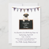 Dog Birthday Party for any Pug Kaart (Voorkant)