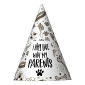 Dog Birthday Party Funny Quote met botten en poten Feesthoedjes (Voorkant)