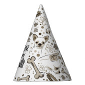 Dog Birthday Party Funny Quote met botten en poten Feesthoedjes (Rechts)