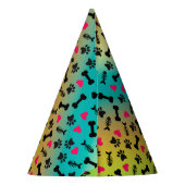 Dog Birthday Party Funny Quote praat met poot Feesthoedjes (Achterkant)