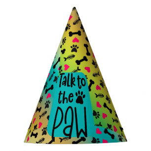 Dog Birthday Party Funny Quote praat met poot Feesthoedjes