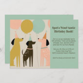Dog Birthday Party Invitation Kaart (Voorkant / Achterkant)