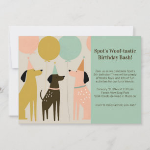 Dog Birthday Party Invitation Kaart