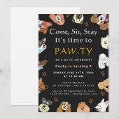 Dog Birthday Party Kaart (Voorkant / Achterkant)