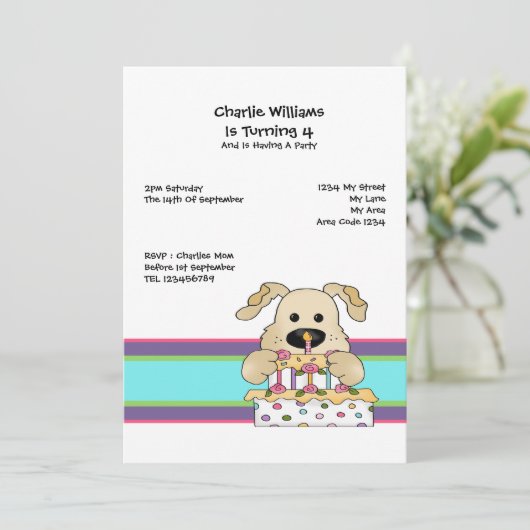 Dog Birthday Party Kaart (Staand voorkant)