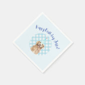 Dog Birthday Party Personalized Napkins Blue Pset Servet (Hoek)