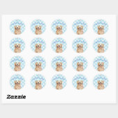 Dog Birthday Party Personalized Sticker Gingham (Vel)