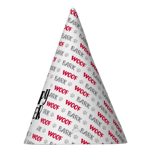 Dog Birthday Pawty met grappig citaat Feesthoedjes (Rechts)