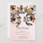 Dog Birthday Pawty Schattige gepersonaliseerd Kaart (Voorkant)