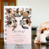 Dog Birthday Pawty Schattige gepersonaliseerd Kaart