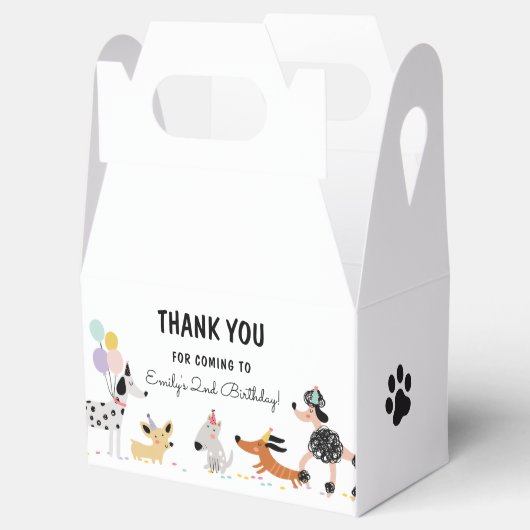 Dog Birthday Puppy Pawty Animals Bedankt Favor Box Bedankdoosjes (Geopend)