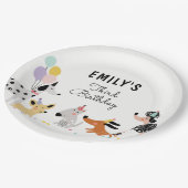 Dog Birthday Puppy Pawty Animals Pet Modern Papieren Bordje (Gekanteld)