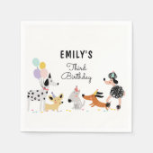 Dog Birthday Puppy Pawty Animals Pet Modern Servet (Voorkant)