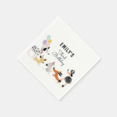 Dog Birthday Puppy Pawty Animals Pet Modern Servet (Hoek)