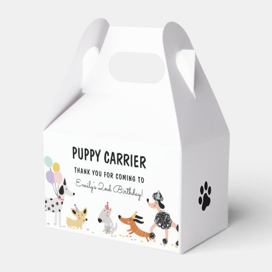 Dog Birthday Puppy Pawty Animals Puppy Carrier Bedankdoosjes (Achterkant)