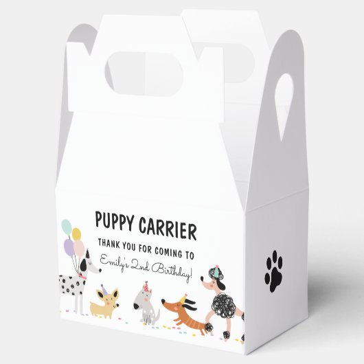 Dog Birthday Puppy Pawty Animals Puppy Carrier Bedankdoosjes (Geopend)