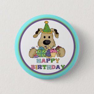 Dog Birthday Ronde Button 5,7 Cm