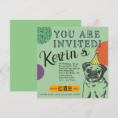 Dog Birthday Uitnodiging (Voorkant / Achterkant)